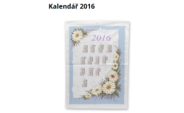 kalendář pro rok 2016 potištěný na utěrce
