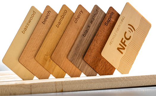 Dřevěné čipové, identifikační karty