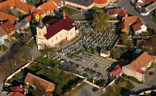 Letecký snímek - Kostel sv. Jana Křtitele