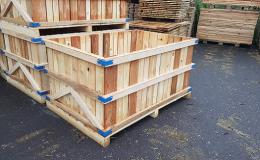 Dřevěné kontejnery na skladování, transport zemědělských komodit