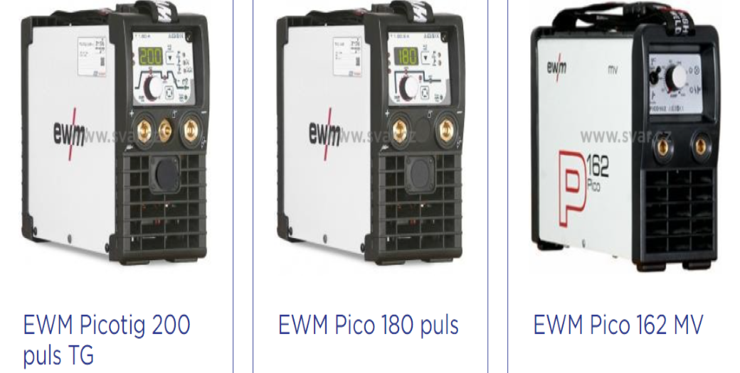 Svářecí přístroje EWM pro svařování MIG/MAG, WIG