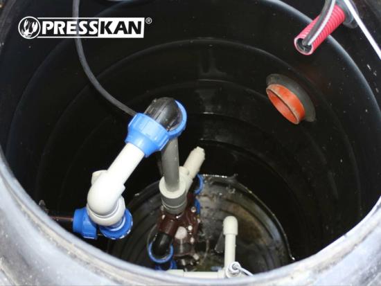 Odvod splaškových vod tlakovou kanalizací PRESSKAN®
