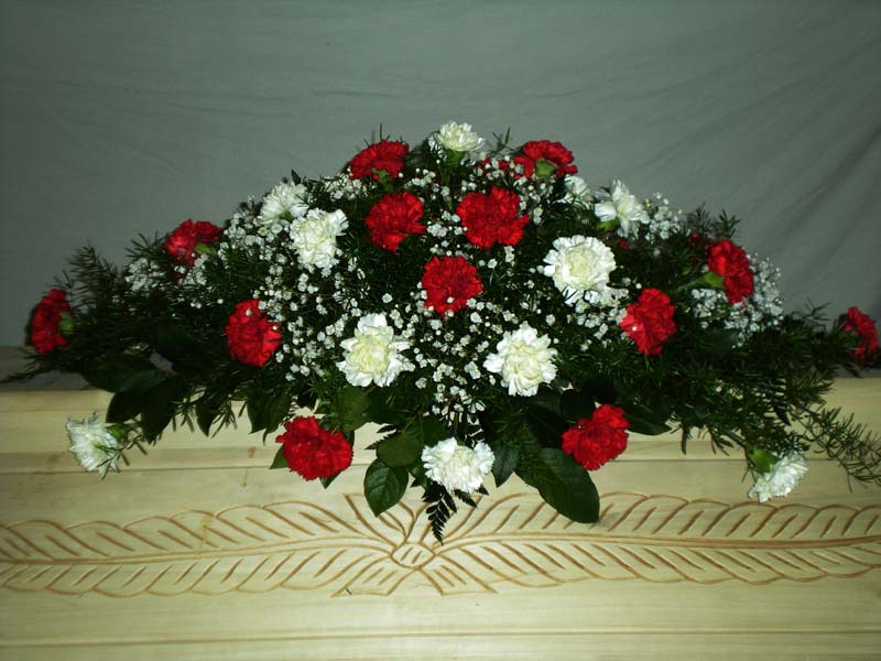 Smuteční dekorace na rakvi, Marie - pohřební služba Opava