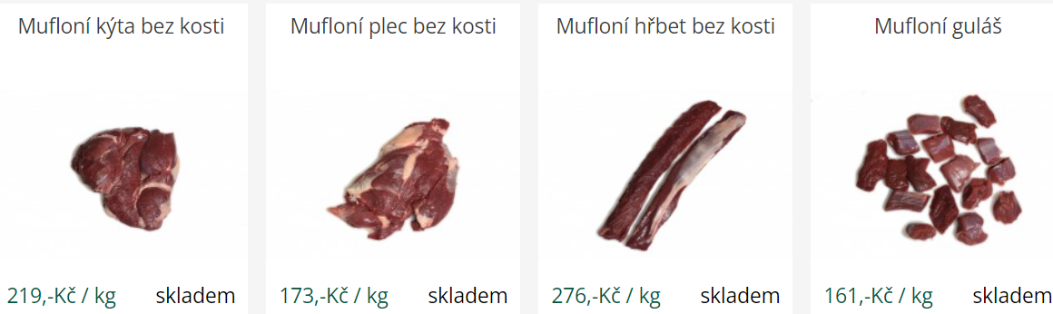 Mufloní maso od MORAVIALOV s.r.o. v e-shopu