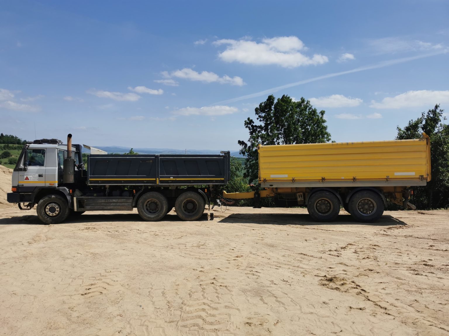 Přeprava kameniva, písku vlastními nákladními vozidly