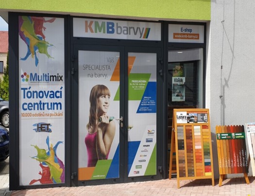 Prodejna firmy KMB barvy, s.r.o. v Havířově