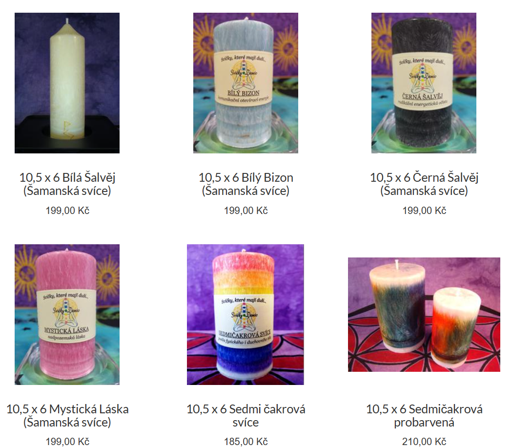 Velký výběr svíček v ostravské prodejně Oáza srdce i v e-shopu