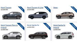 Nabídka modelů osobních automobilů Hyundai