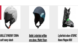 Zimní helmy, lyžáky, vázání v e-shopu