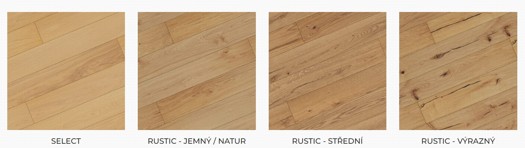 3-vrstvé dřevěné podlahy v různých povrchových úpravách