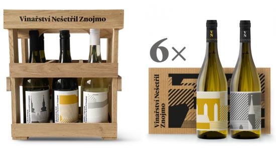 Dřevěné bedýnky s vybranými víny ze Znojma - originální dárek pro každou příležitost