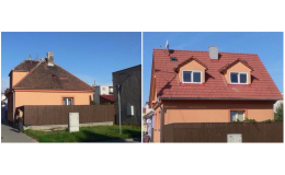 Rekonstrukce střech - před a po, KD SLUŽBY Vladimír David
