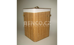 Bambusový koš prádelní čtvercový, koš na prádlo