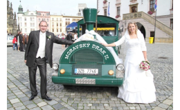 Vyhlídkový vláček pro svatebčany, Olomouc, Luhačovice, Hodonín
