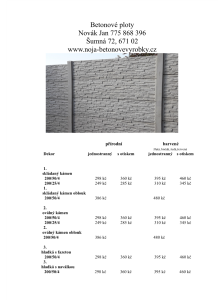 Ceník betonových plotů