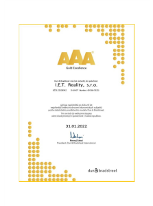 Certifikát AAA Gold Excellence