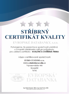 Certifikát kvality firmy